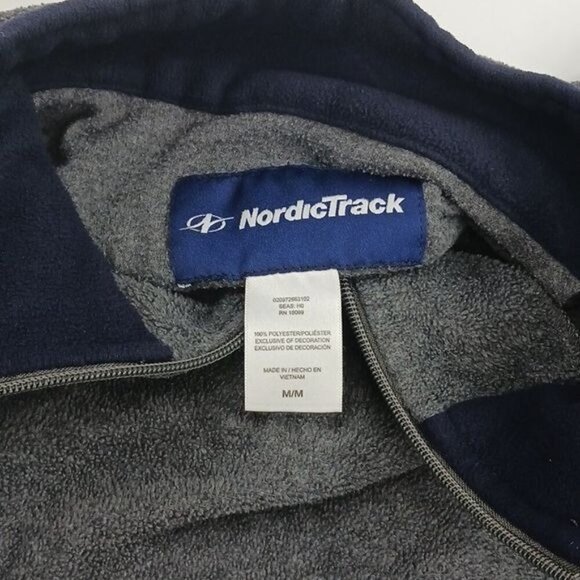 Nordic Track Fleece Pullover Gray Quarter Zip Mock Neck Outdoor Mens Size M - Picture 4 of 5